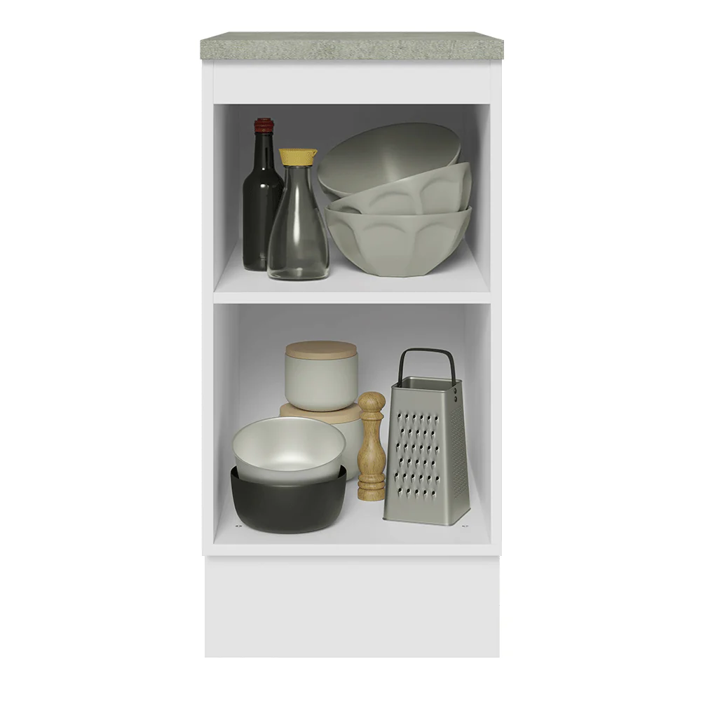 Bajo Mesada de Cocina 40 cm 1 Puerta Blanco/Gris Lux Madesa - Image 6