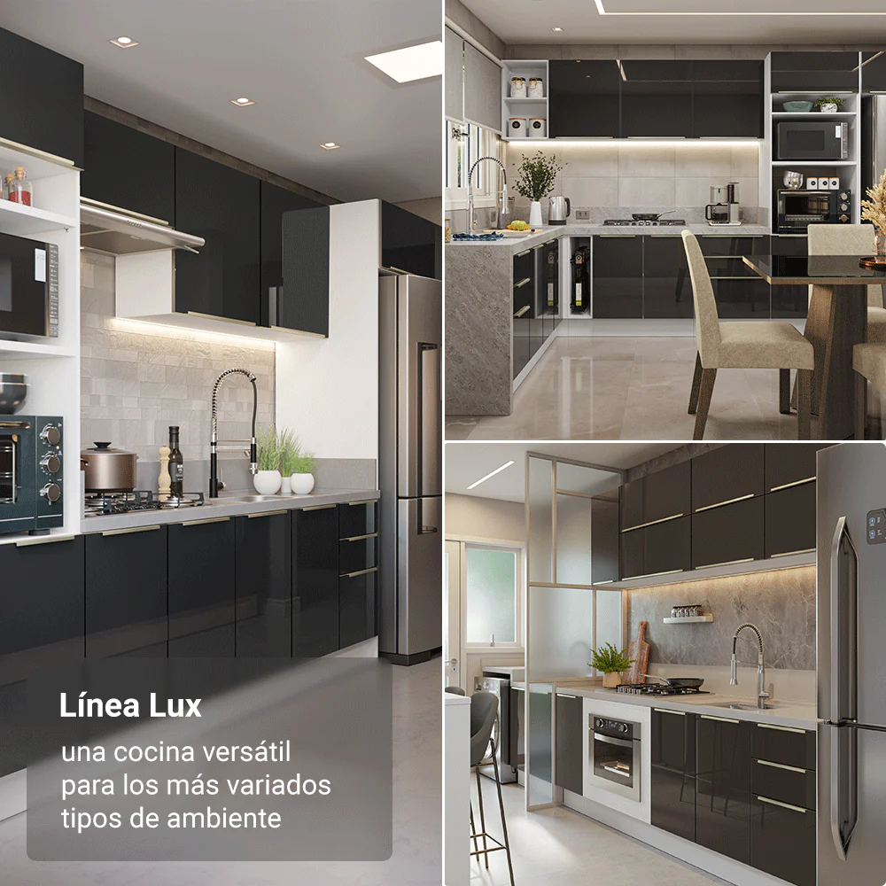 Bajo Mesada de Cocina 40 cm 1 Puerta Blanco/Negro Lux Madesa - Image 5