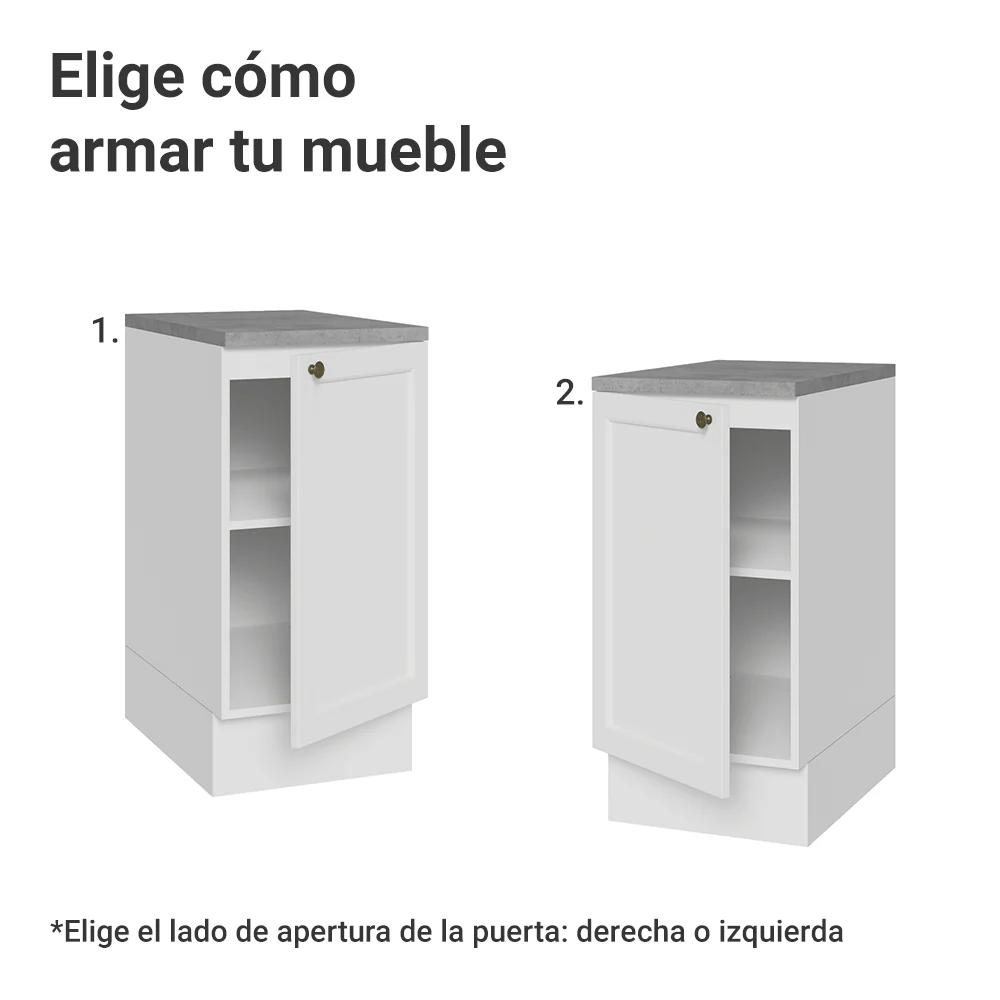 Bajo Mesada de Cocina 40 cm 1 Puerta Blanco Vik Madesa - Image 4