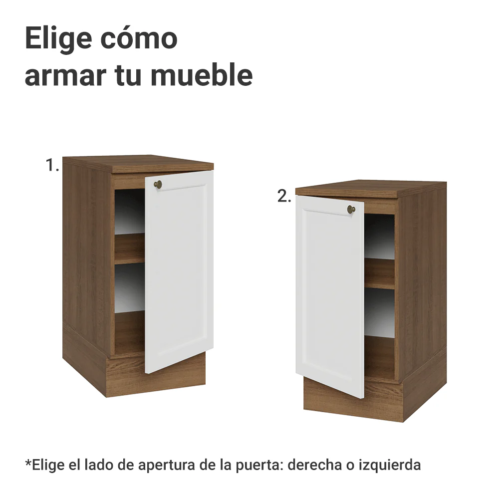 Bajo Mesada de Cocina 40 cm 1 Puerta Marrón/Blanco Vik Madesa - Image 4