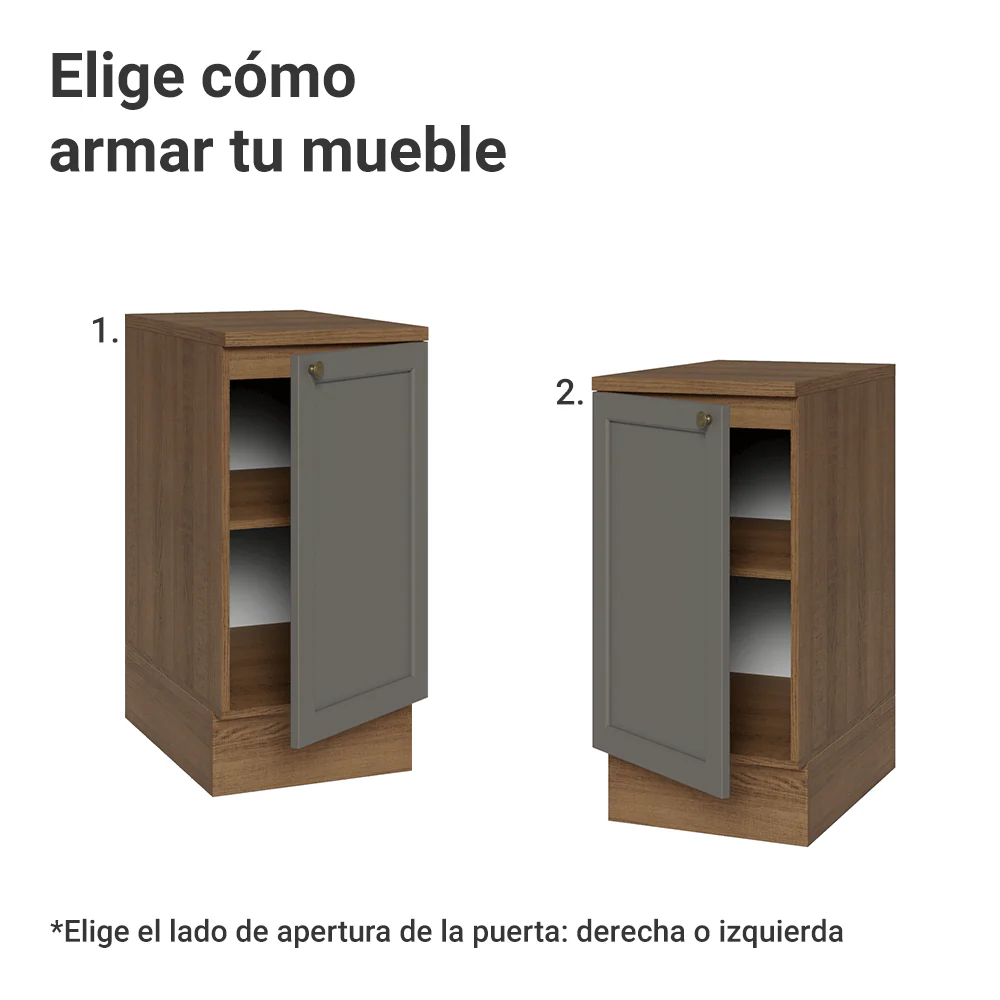 Bajo Mesada de Cocina 40 cm 1 Puerta Marrón/Gris Vik Madesa - Image 4