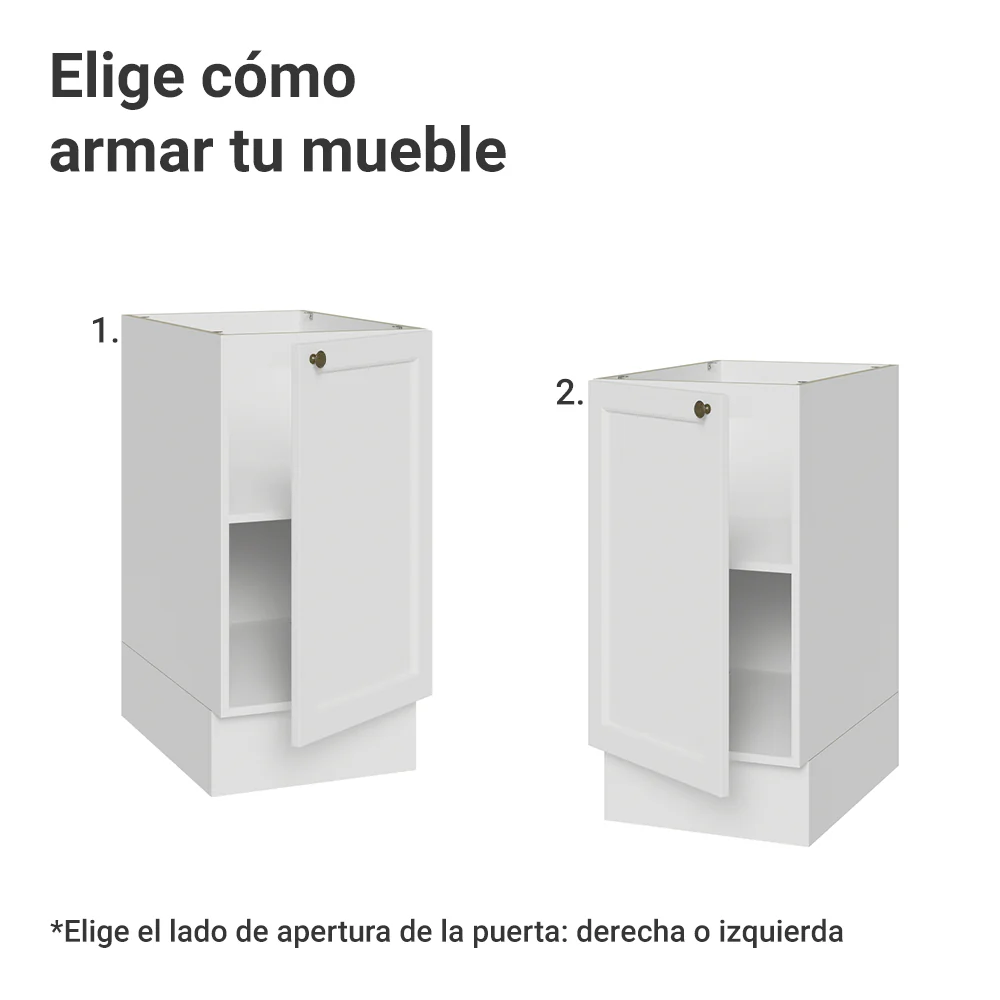 Bajo Mesada de Cocina 40 x 60 cm 1 Puerta (Sin Mesada) Blanco Vik Madesa - Image 4