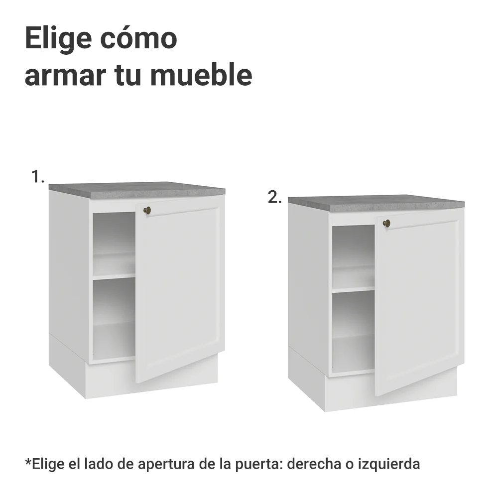 Bajo Mesada de Cocina 60 cm 1 Puerta Blanco Vik Madesa - Image 4