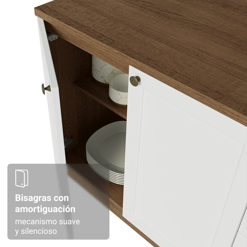 Bajo Mesada de Cocina 60 cm 1 Puerta Marrón/Blanco Vik Madesa - Image 7
