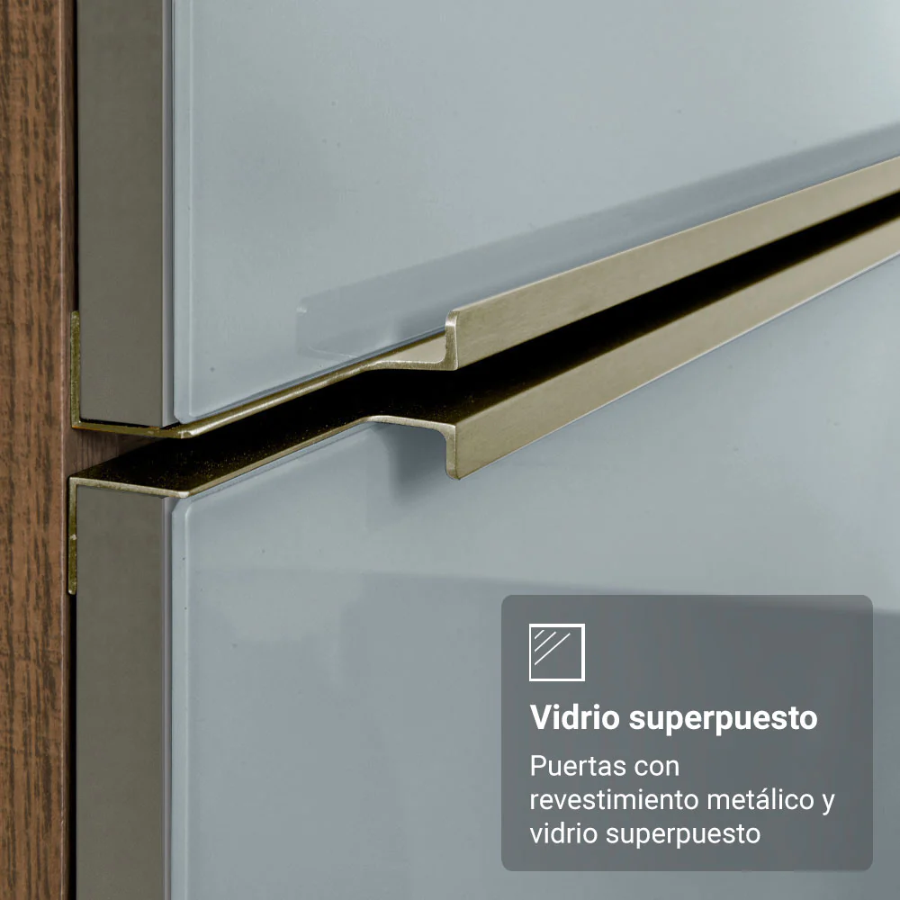 Bajo Mesada de Cocina 60 cm 3 Cajones (Sin Mesada) Marrón/Gris Lux Madesa - Image 8