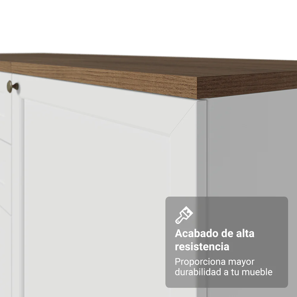 Bajo Mesada de Cocina 60 x 60 cm 1 Puerta (con Mesada) Blanco/Marrón Vik Madesa - Image 8