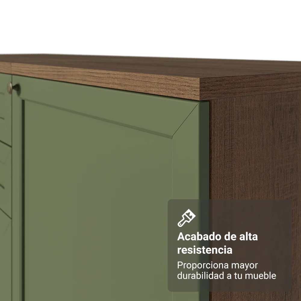 Bajo Mesada de Cocina 70 cm 2 Puertas Marrón/Verde Vik Madesa - Image 6