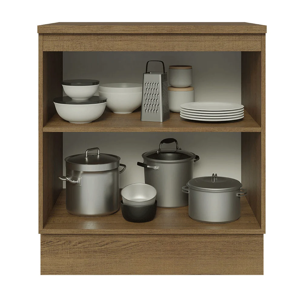 Bajo Mesada de Cocina 70 cm 2 Puetas (Con Mesada) Marrón/Negro Lux Madesa - Image 4