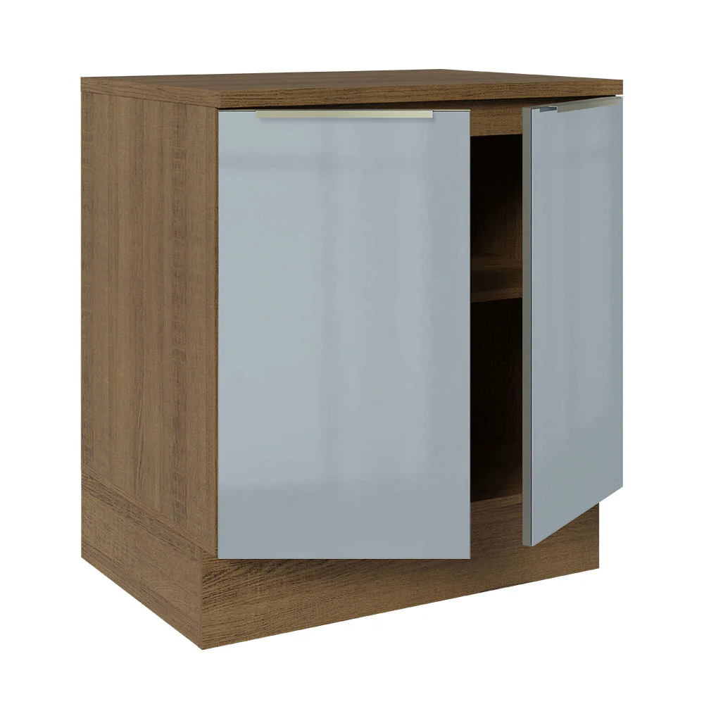 Bajo Mesada de Cocina 70 cm 2 Puetas Marrón/Gris Lux Madesa - Image 5