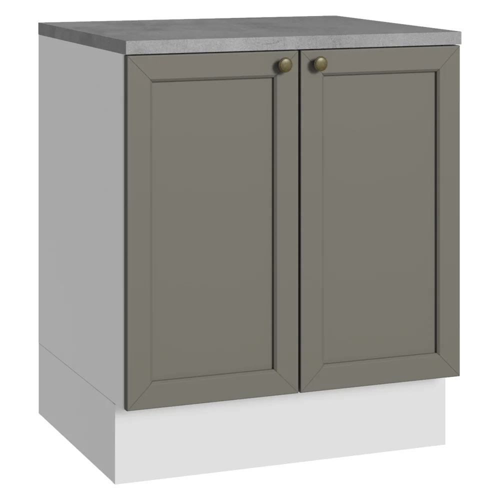Bajo Mesada de Cocina 70 x 60 cm 2 Puertas (con Mesada) Blanco/Gris Vik Madesa