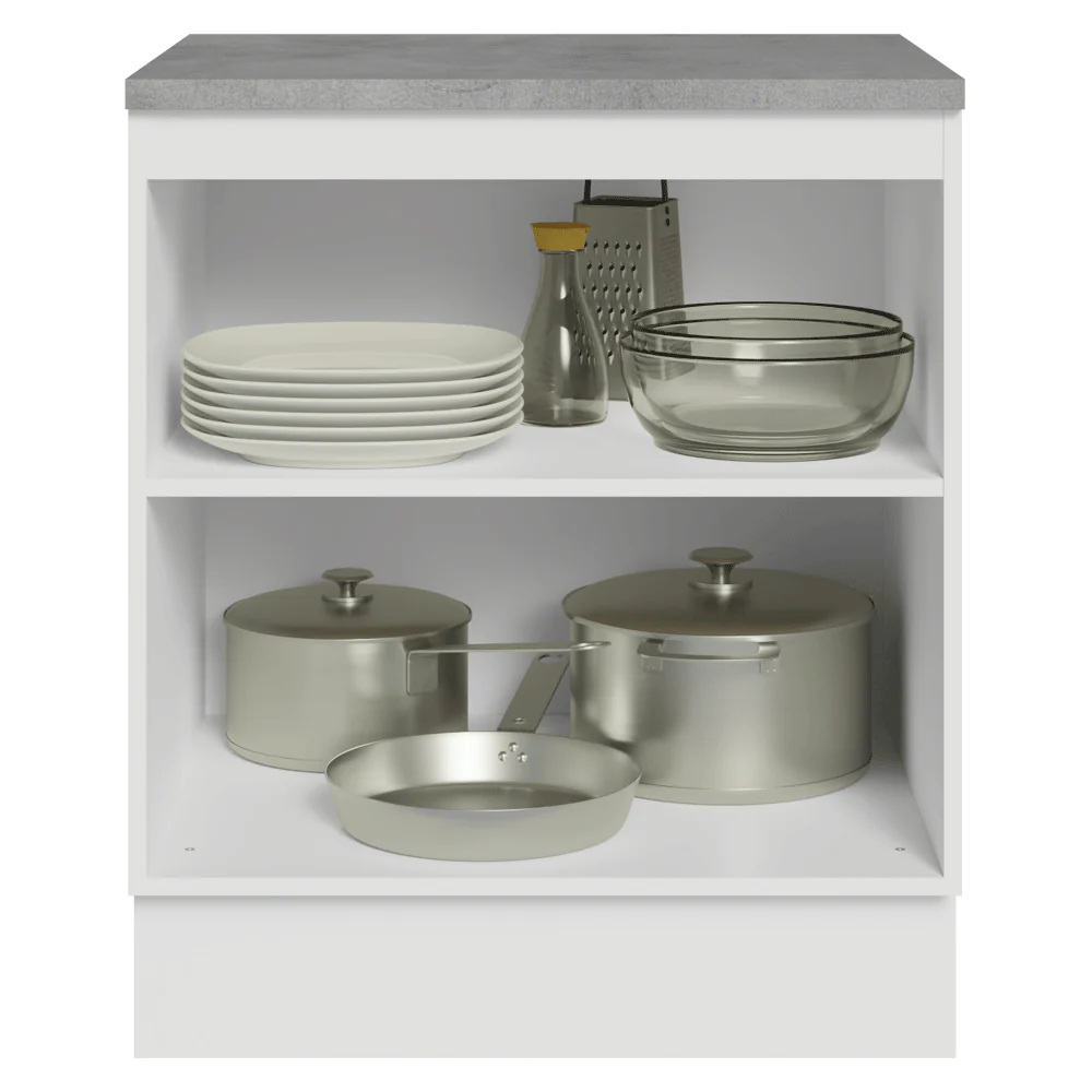 Bajo Mesada de Cocina 70 x 60 cm 2 Puertas (con Mesada) Blanco Vik Madesa - Image 4