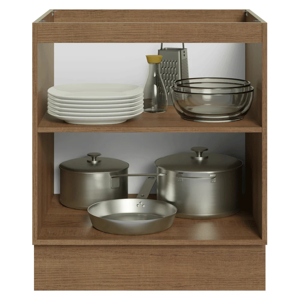 Bajo Mesada de Cocina 70 x 60 cm 2 Puertas (Sin Mesada) Marrón/Gris Vik Madesa - Image 4