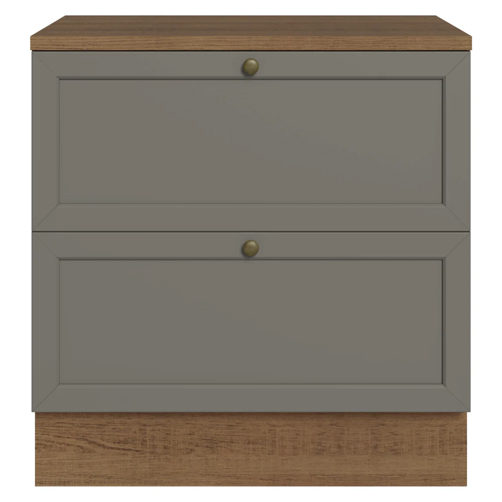 Bajo Mesada de Cocina 80 cm 2 Cajones Marrón/Gris Vik Madesa - Image 10
