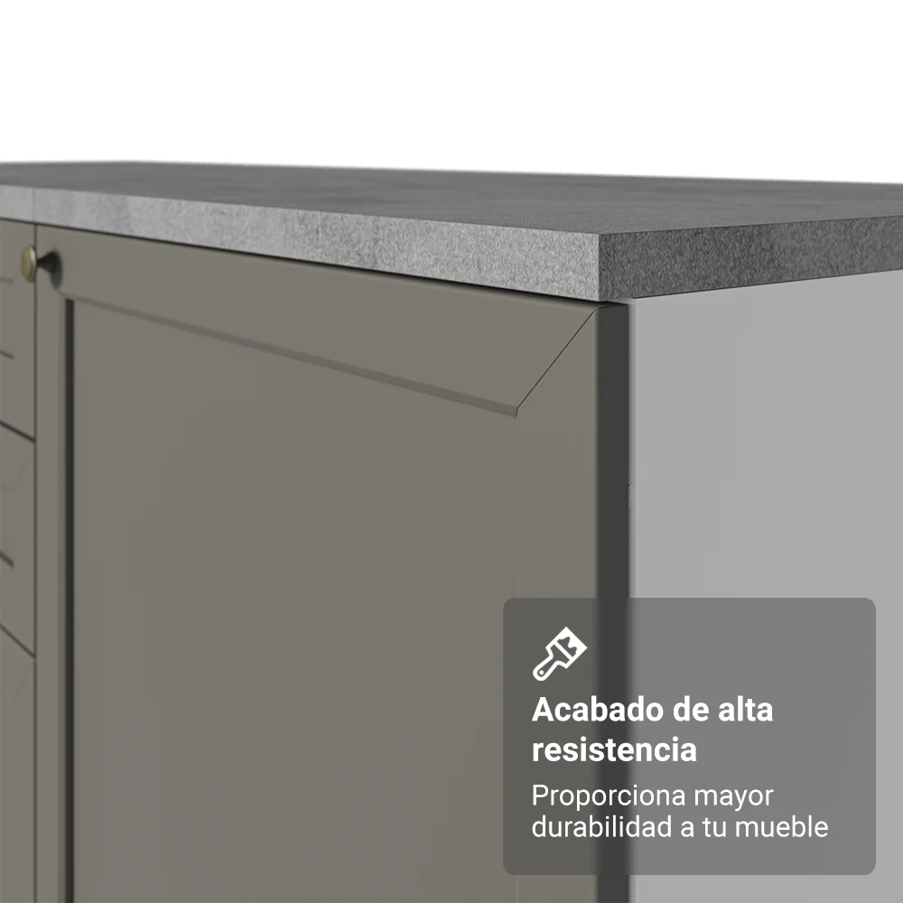 Bajo Mesada de Cocina 80 cm 2 Puertas Blanco/Gris Vik Madesa - Image 6