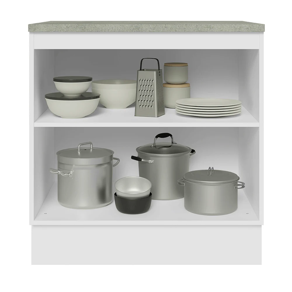 Bajo Mesada de Cocina 80 cm 2 Puetas Blanco/Negro Lux Madesa - Image 3