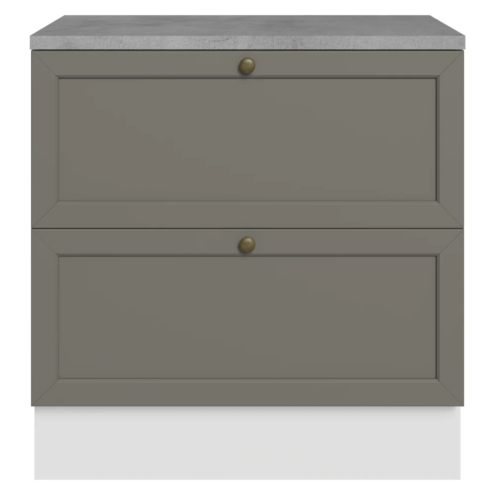 Bajo Mesada de Cocina 80 x 60 cm 2 Cajones (con Mesada) Blanco/Gris Vik Madesa - Image 10