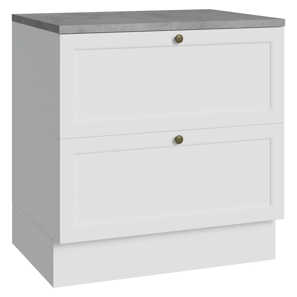 Bajo Mesada de Cocina 80 x 60 cm 2 Cajones (con Mesada) Blanco Vik Madesa
