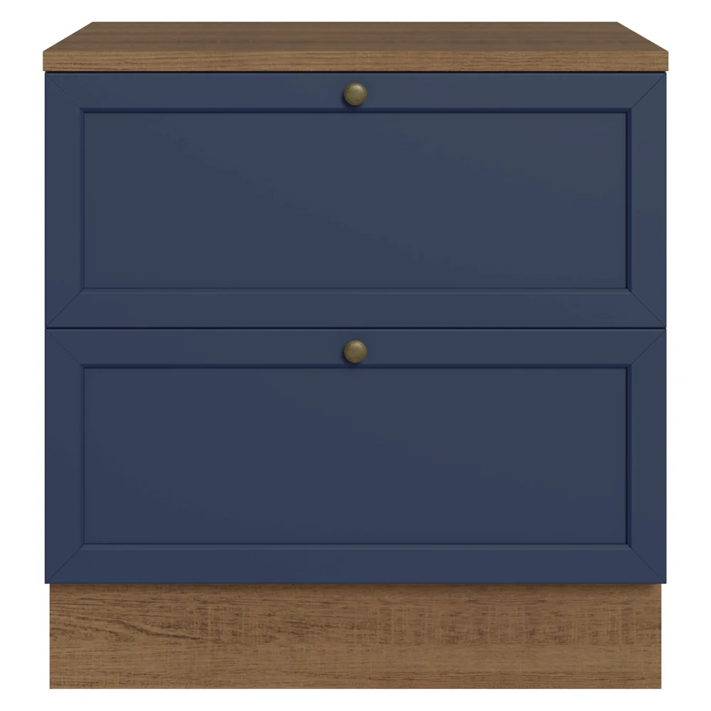 Bajo Mesada de Cocina 80 x 60 cm 2 Cajones (con Mesada) Marrón/Azul Vik Madesa - Image 10
