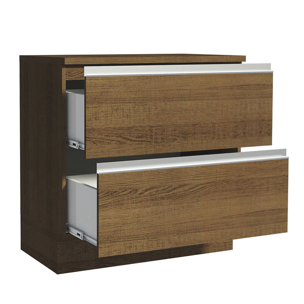 Bajo Mesada de Cocina 80 x 60 cm 2 Cajones (Con Mesada) Marrón Glamy Madesa - Image 6