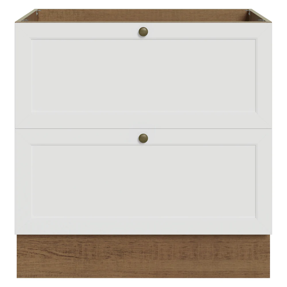 Bajo Mesada de Cocina 80 x 60 cm 2 Cajones (Sin Mesada) Marrón/Blanco Vik Madesa - Image 10