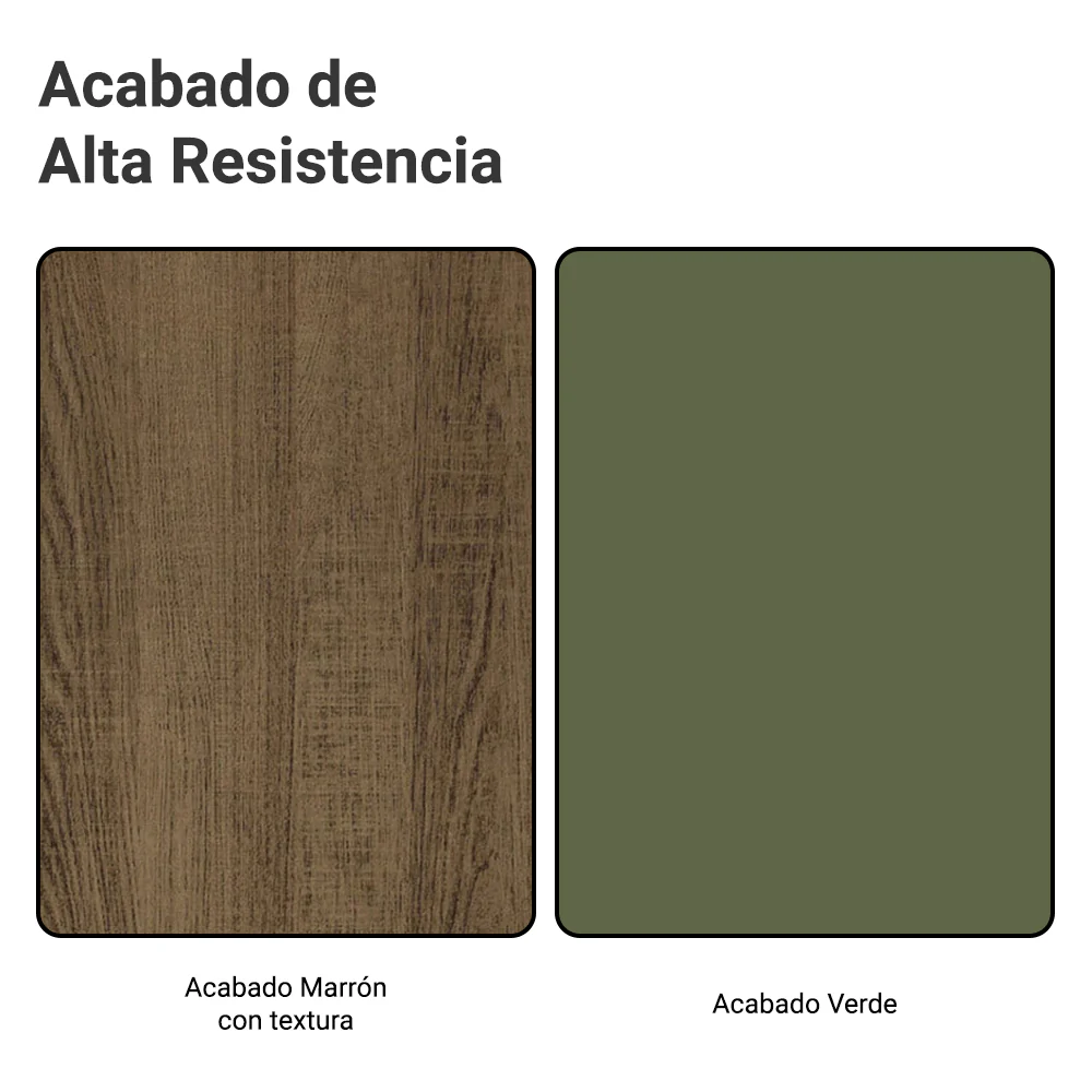 Bajo Mesada de Cocina 80 x 60 cm 2 Cajones (Sin Mesada) Marrón/Verde Vik Madesa - Image 9