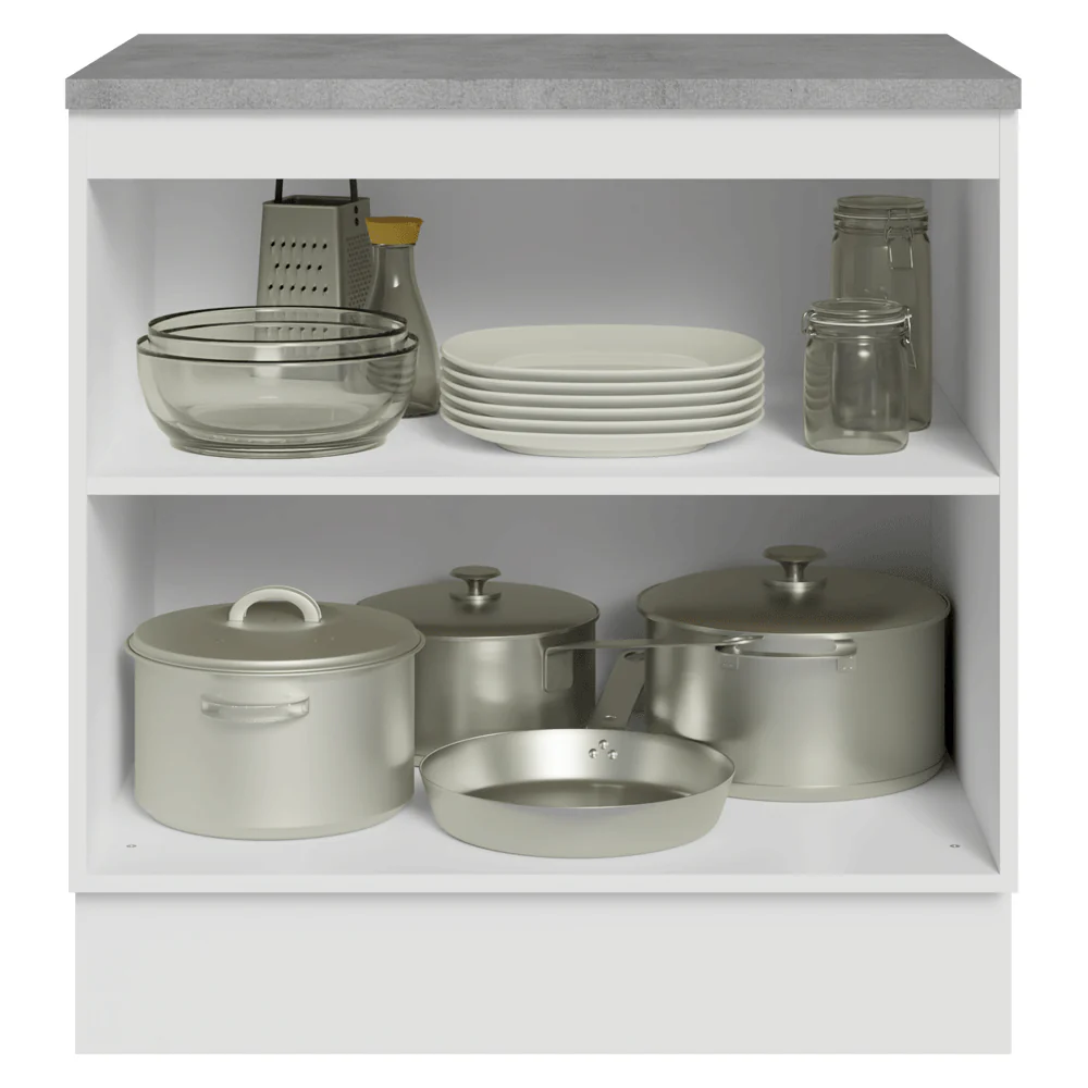 Bajo Mesada de Cocina 80 x 60 cm 2 Puertas (con Mesada) Blanco Vik Madesa - Image 4