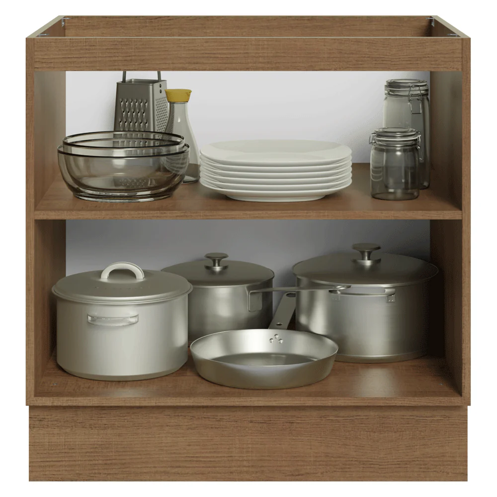 Bajo Mesada de Cocina 80 x 60 cm 2 Puertas (Sin Mesada) Marrón/Blanco Vik Madesa - Image 4