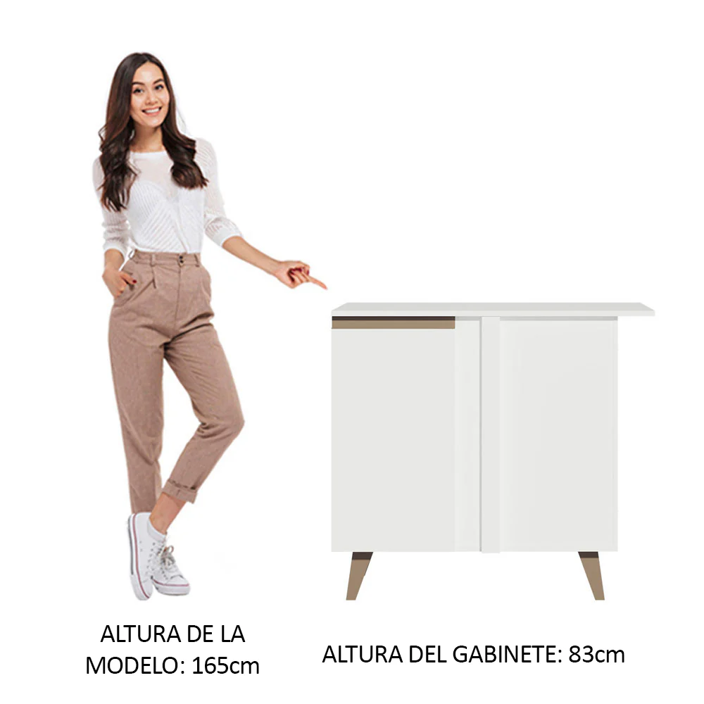 Bajo Mesada de Esquina 1 Puerta Reims Blanco - Image 4