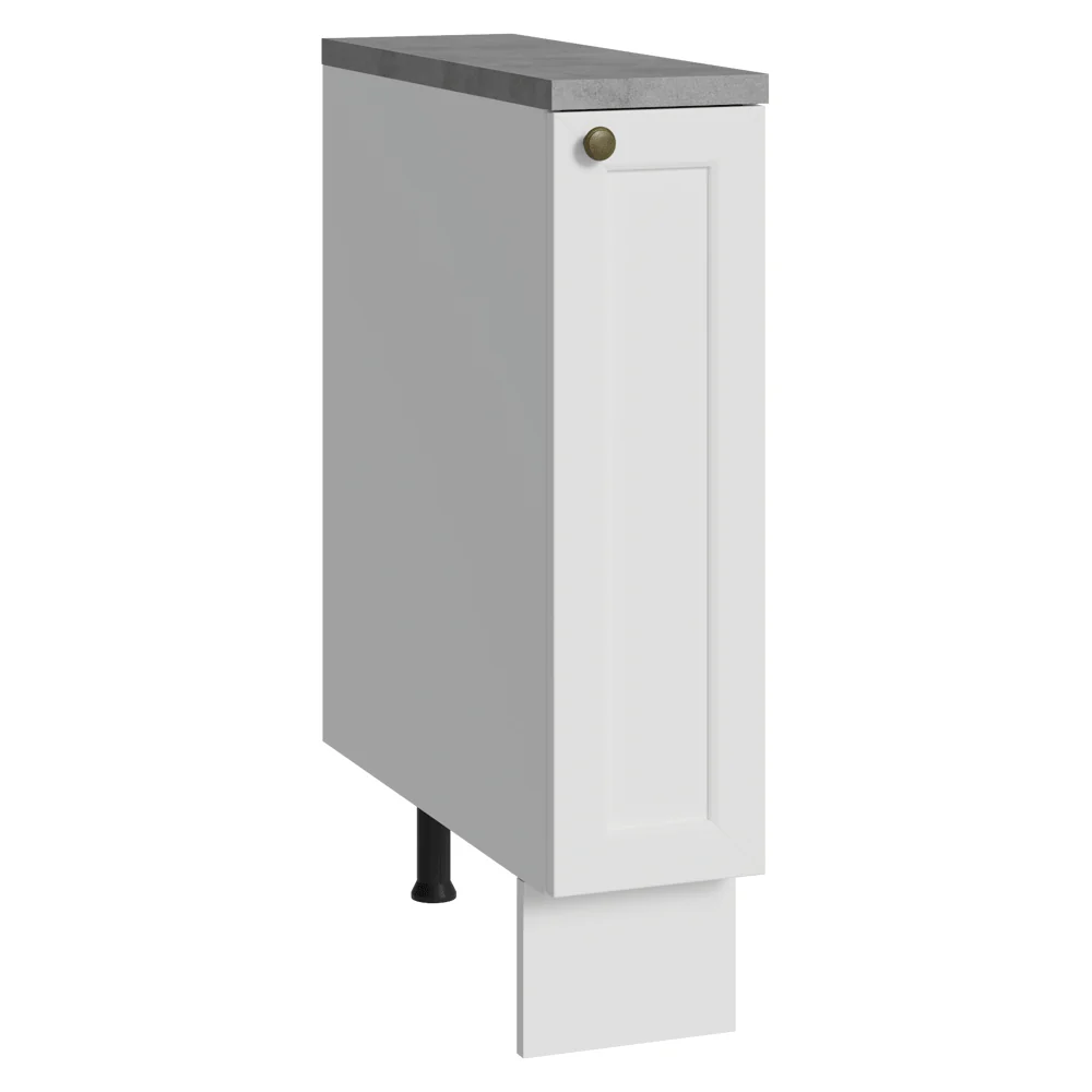 Bajo Mesada Especiero 20 cm 1 Puerta (Con Mesada Gris) Blanco/Gris Vik