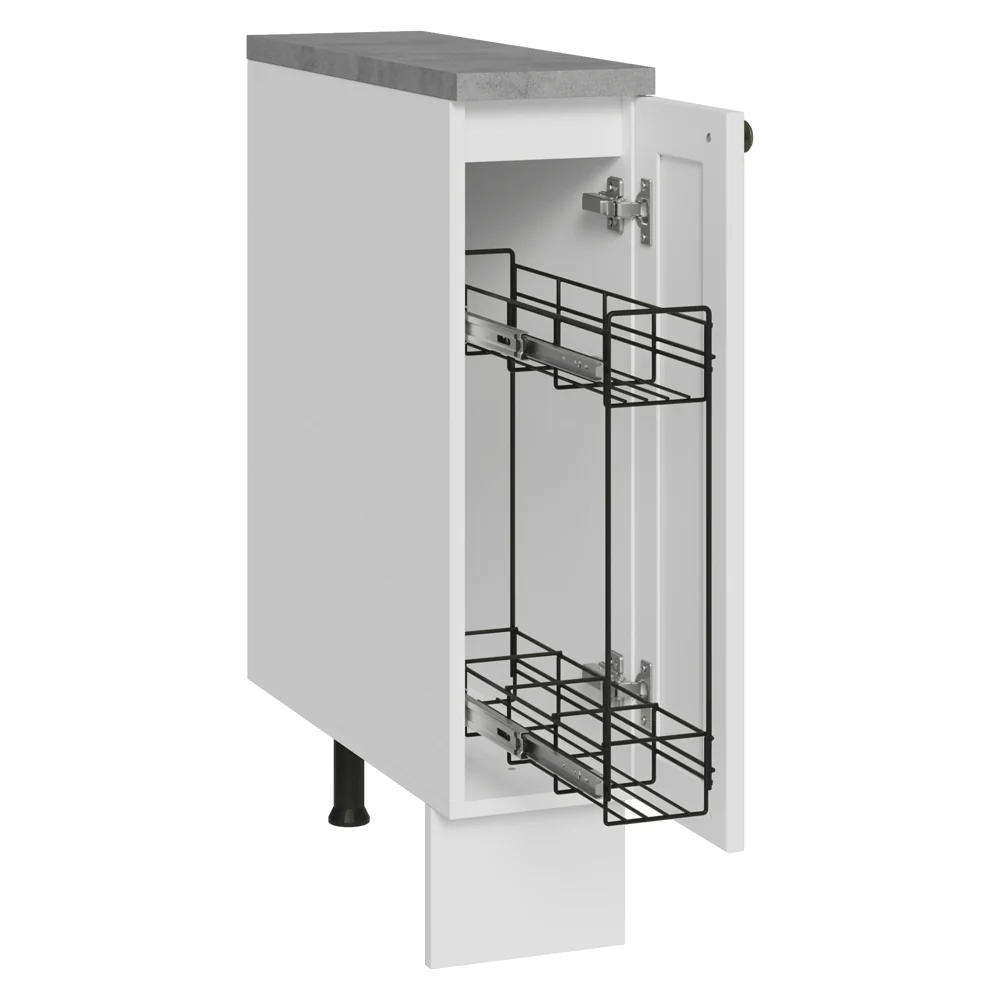 Bajo Mesada Especiero 20 cm 1 Puerta (Con Mesada Gris) Blanco/Gris Vik - Image 3
