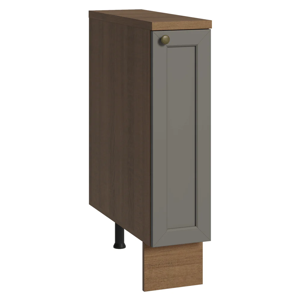 Bajo Mesada Especiero 20 cm 1 Puerta (Con Mesada) Marrón/Gris Vik