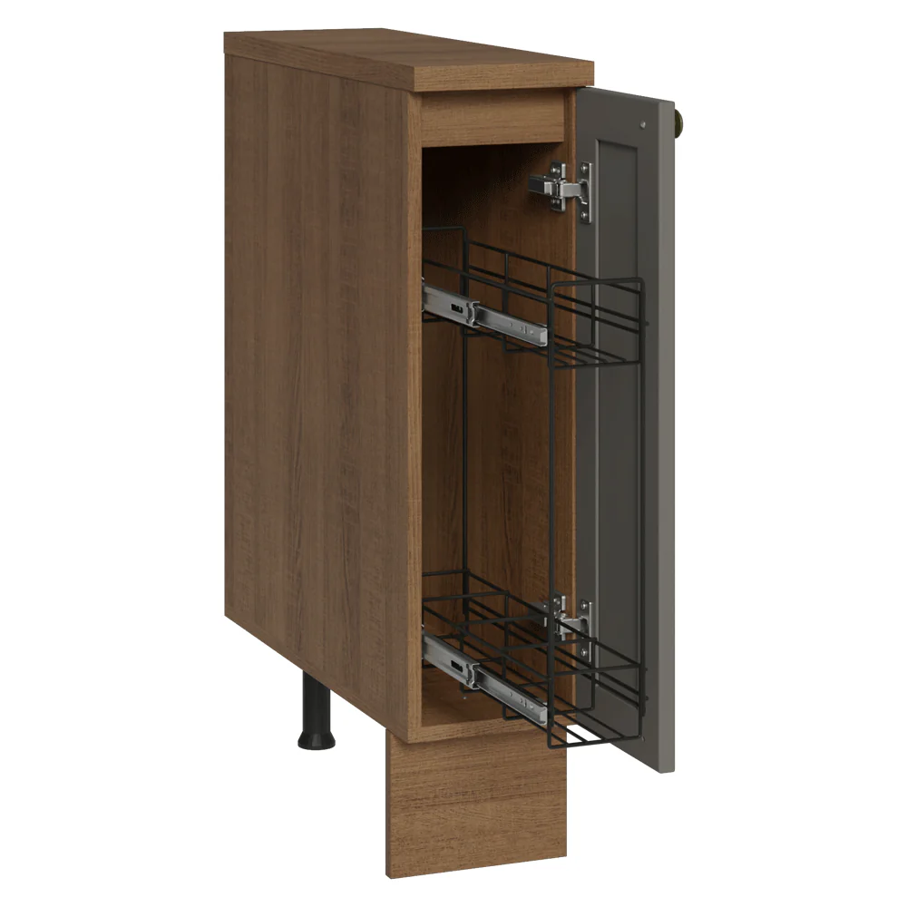 Bajo Mesada Especiero 20 cm 1 Puerta (Con Mesada) Marrón/Gris Vik - Image 3