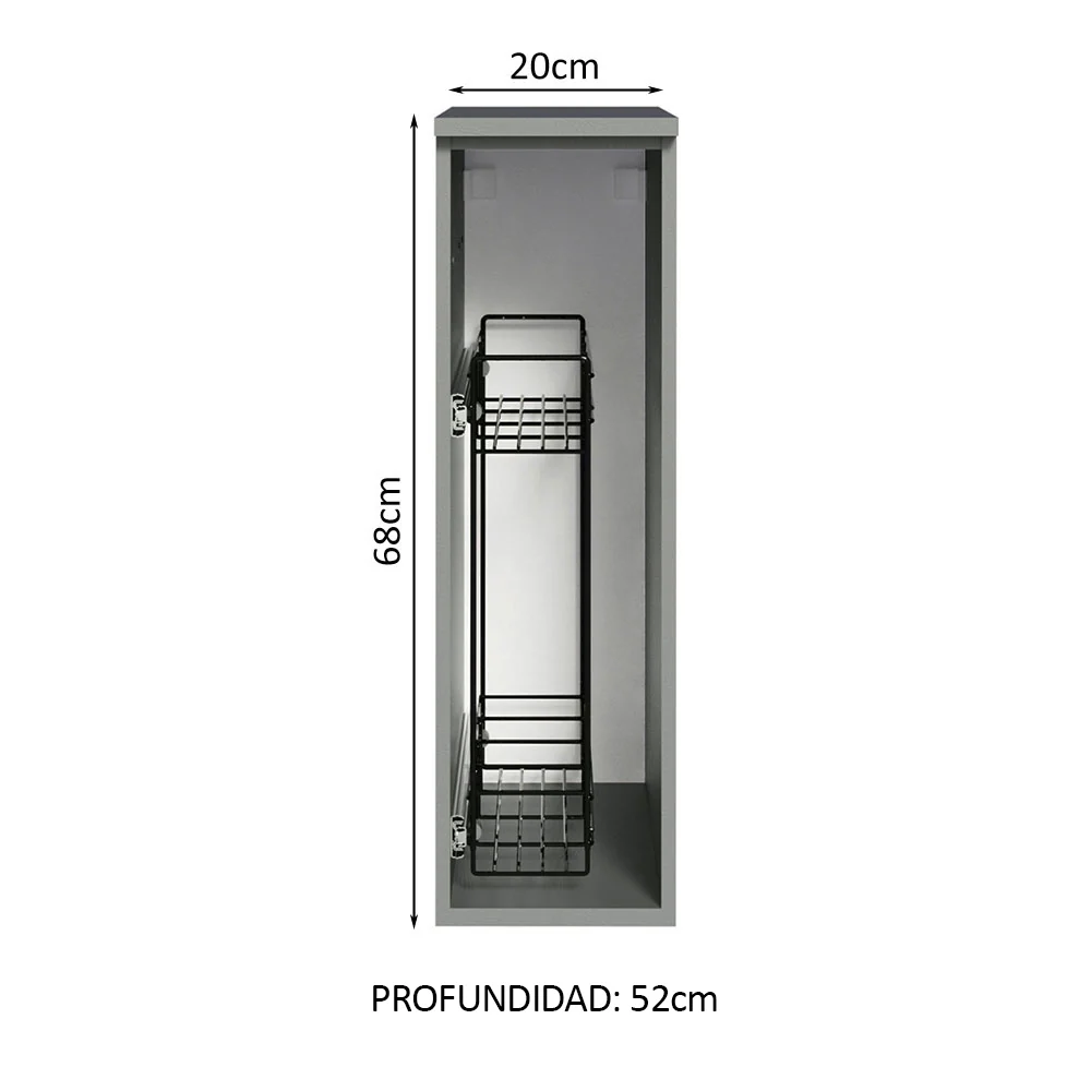 Bajo Mesada Especiero 20 cm Flotante Gris Nice - Image 2