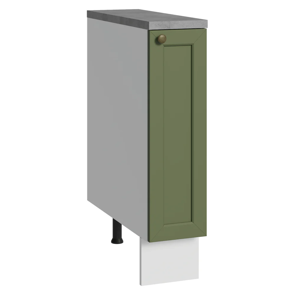 Bajo Mesada Especiero 20x60 cm 1 Puerta (Con Mesada) Blanco/Verde Vik