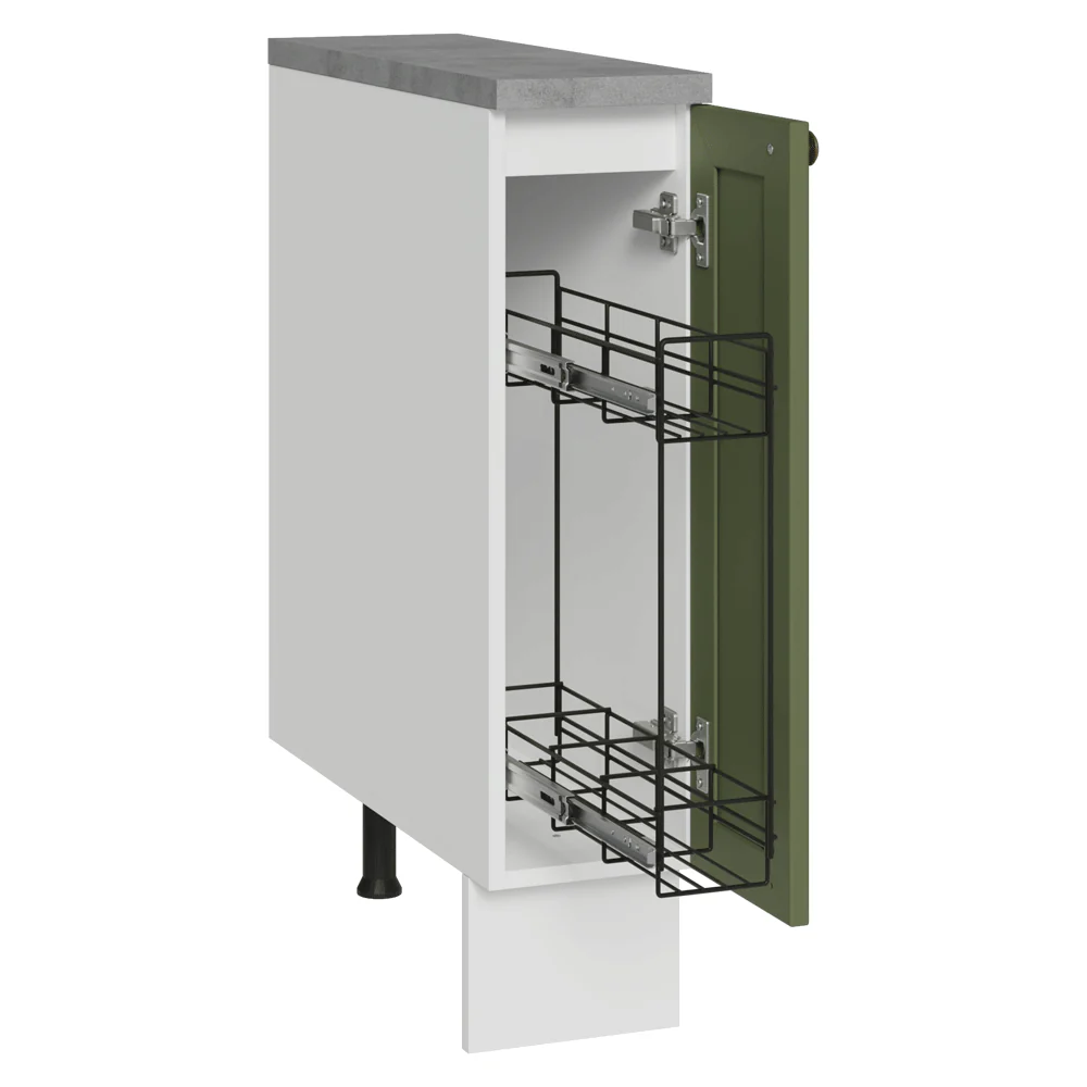 Bajo Mesada Especiero 20x60 cm 1 Puerta (Con Mesada) Blanco/Verde Vik - Image 3