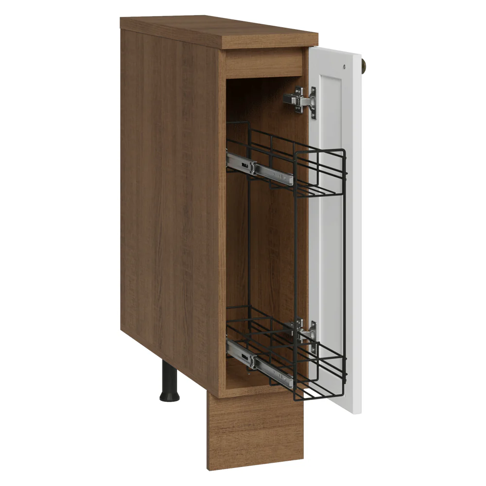 Bajo Mesada Especiero 20x60 cm 1 Puerta (Con Mesada) Marrón/Blanco Vik - Image 3