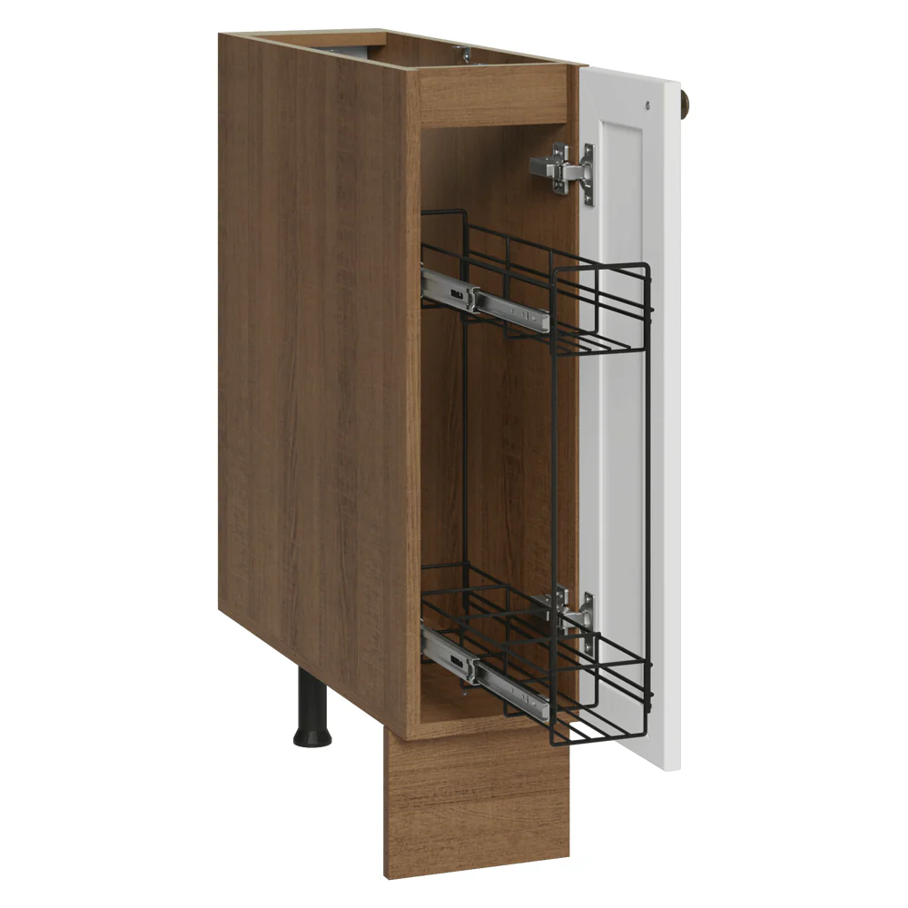 Bajo Mesada Especiero 20x60 cm 1 Puerta (Sin Mesada) Marrón/Blanco Vik - Image 3