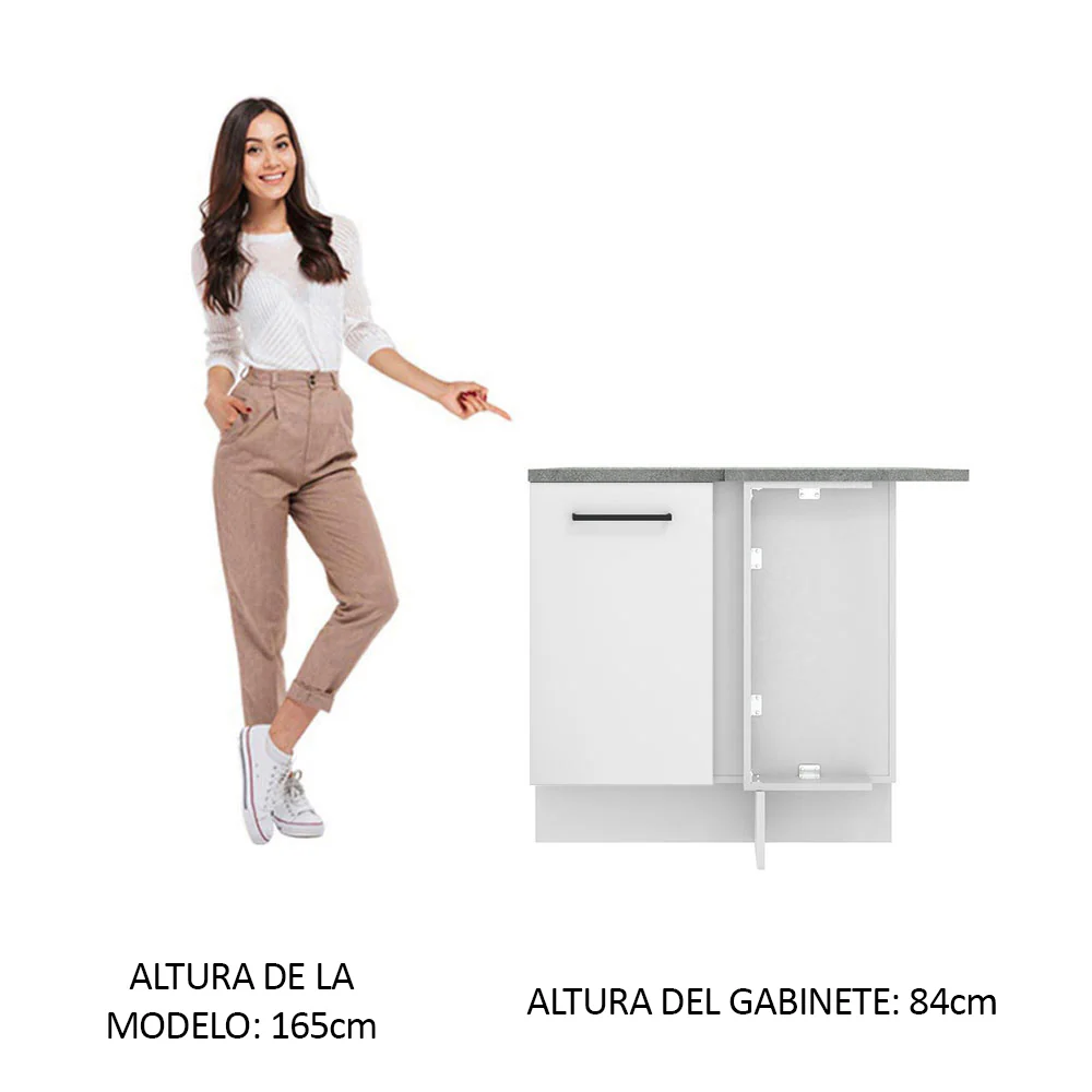 Bajo Mesada Esquinera 102cm x 64 cm (Con Mesada) Agata Blanco - Image 3