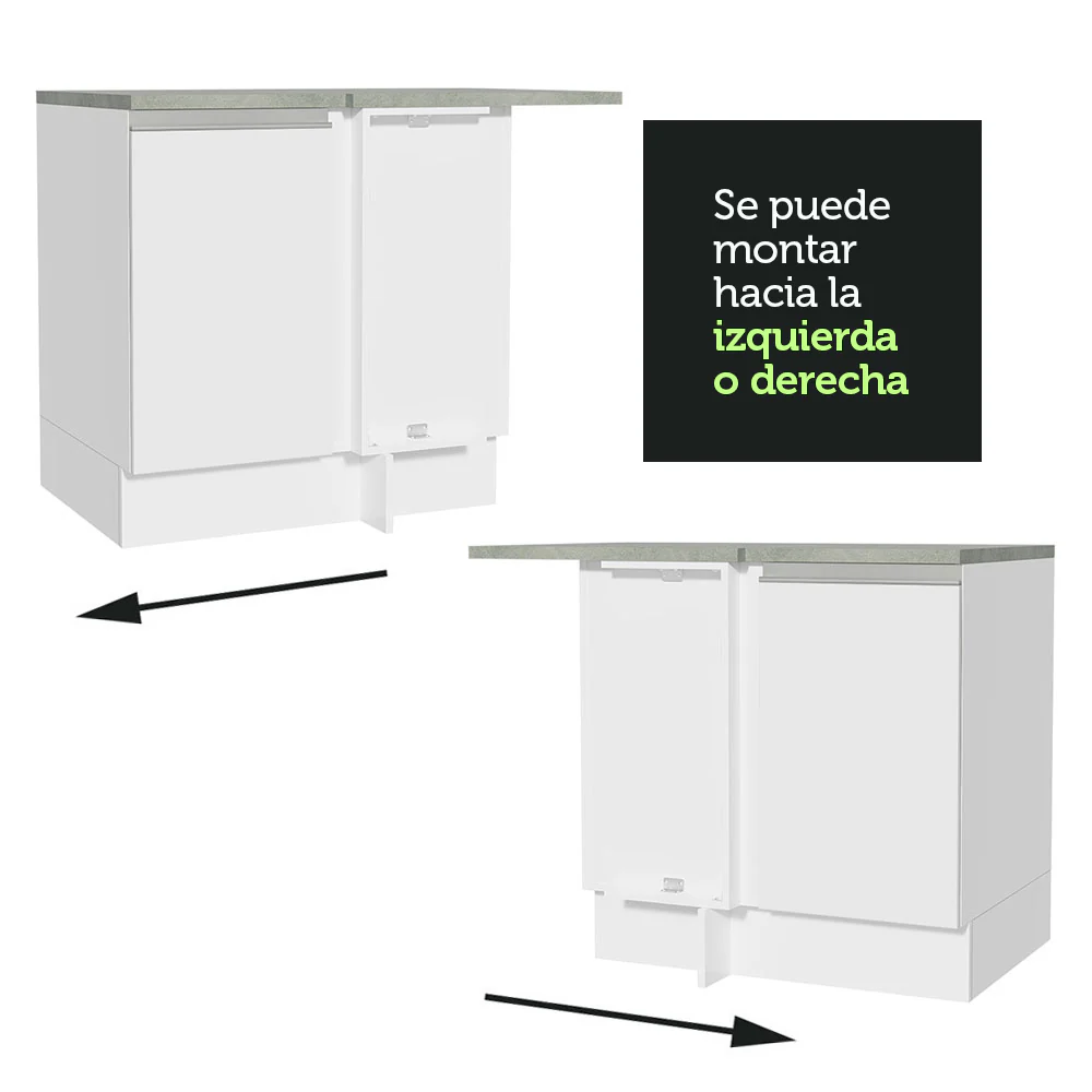 Bajo Mesada Esquinera 102 cm X 64 cm (Con Mesada) Glamy Blanco - Image 9