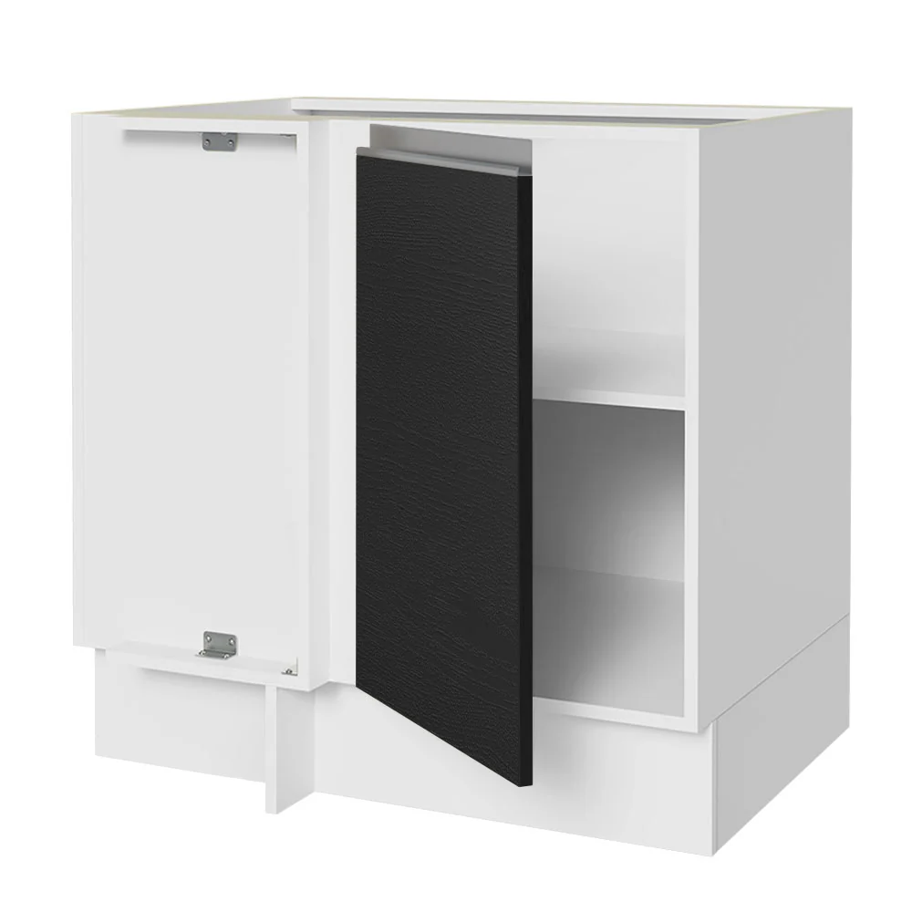 Bajo Mesada Esquinero 1 Puerta 60 cm Profundidad (Sin Mesada) Blanco/Negro Glamy Madesa - Image 4