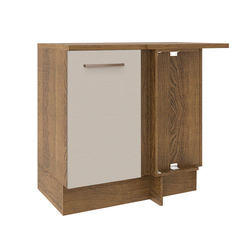Bajo Mesada Esquinero 1 Puerta Agata Marrón/Crema