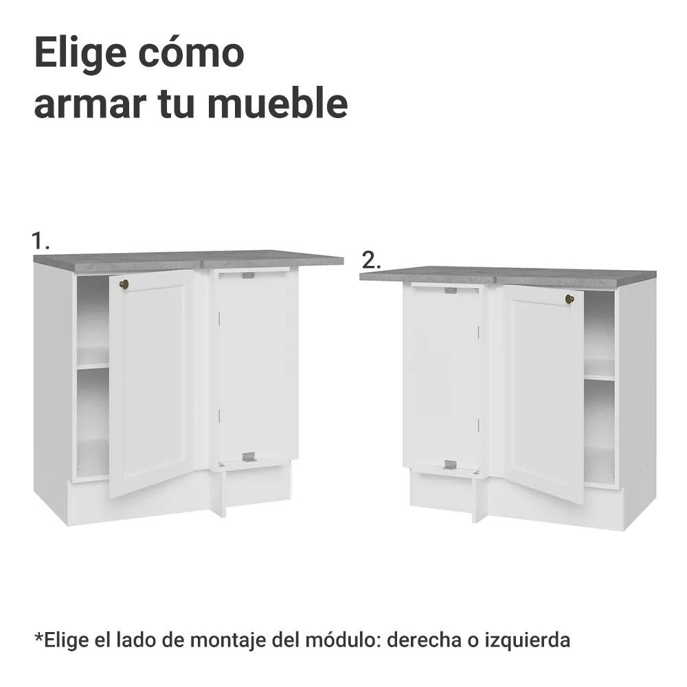 Bajo Mesada esquinero 1 Puerta Blanco Vik Madesa - Image 4