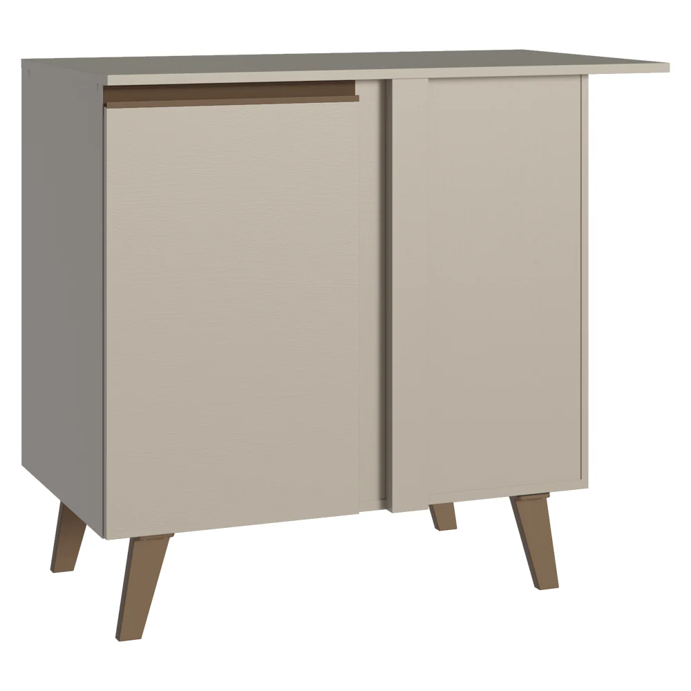 Bajo Mesada Esquinero 1 Puerta Con Patas Nice Crema