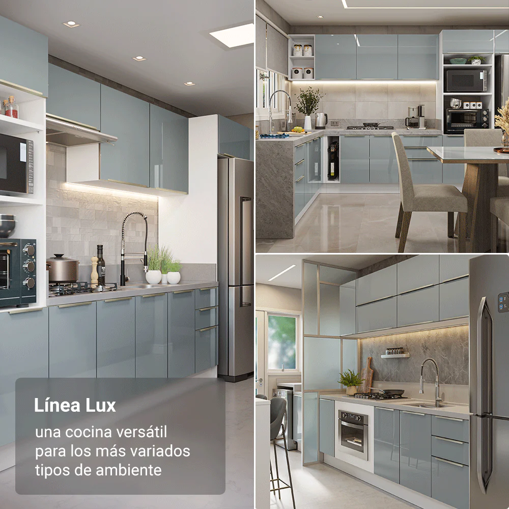 Bajo Mesada Esquinero 1 Puerta (Sin Mesada) Blanco/Gris Lux Madesa - Image 4