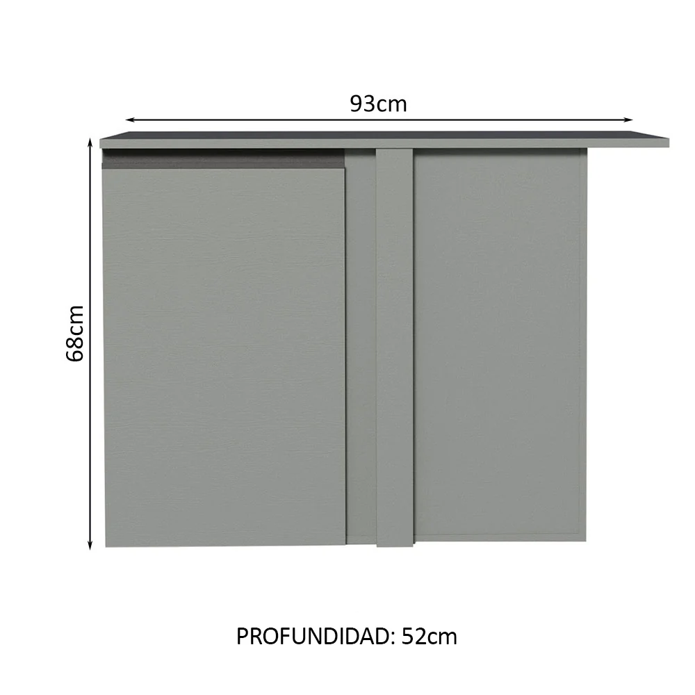 Bajo Mesada Esquinero 1 Puerta Sin Patas Nice Gris - Image 2