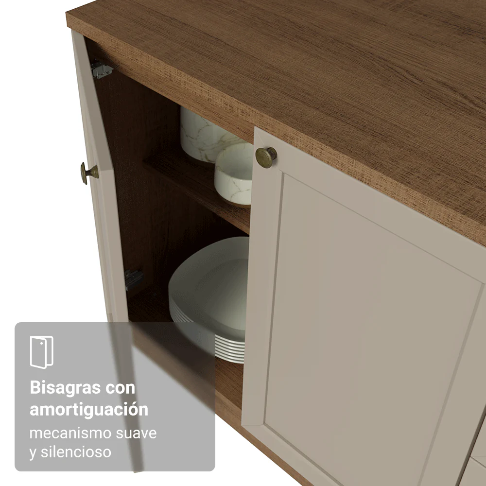 Bajo Mesada Esquinero 1 Pueta Marrón/Crema Vik Madesa - Image 8