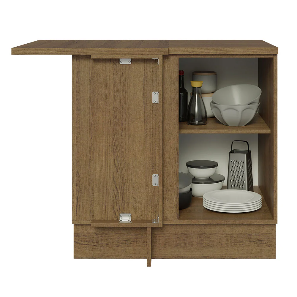 Bajo Mesada Esquinero 102 cm x 64 cm (Con Mesada) Glamy Marrón/Blanco - Image 4