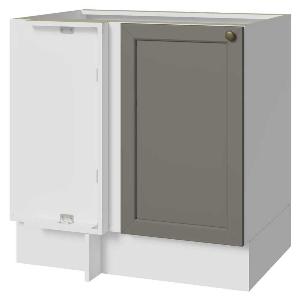 Bajo Mesada Esquinero 102 cm x 64 cm (Sin Mesada) Blanco/Gris Vik Madesa