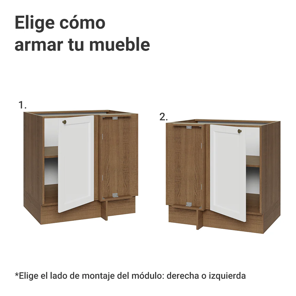Bajo Mesada Esquinero 102 cm x 64 cm  (Sin Mesada) Marrón/Blanco Vik Madesa - Image 4
