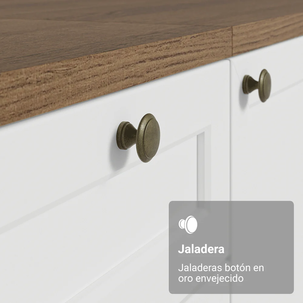 Bajo Mesada Esquinero 102 cm x 64 cm  (Sin Mesada) Marrón/Blanco Vik Madesa - Image 6